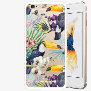 Plastový kryt iSaprio - Tucan Pattern 01 - iPhone 6/6S - Gold