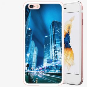 Plastový kryt iSaprio - Night City Blue - iPhone 6 Plus/6S Plus - Rose Gold