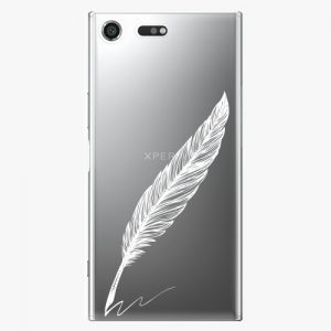 Plastový kryt iSaprio - Writing By Feather - white - Sony Xperia XZ Premium