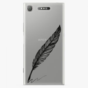 Plastový kryt iSaprio - Writing By Feather - black - Sony Xperia XZ1