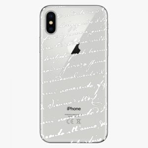 Plastový kryt iSaprio - Handwriting 01 - white - iPhone X