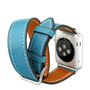Kožený pásek / řemínek Baseus Sunlord pro Apple Watch 42mm modrý