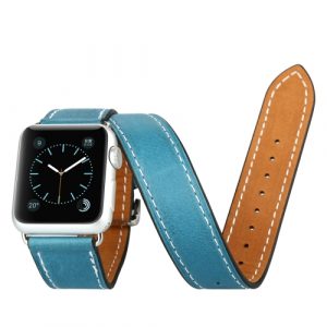 Kožený pásek / řemínek Baseus Sunlord pro Apple Watch 42mm modrý