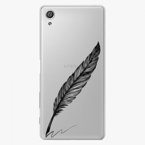 Plastový kryt iSaprio - Writing By Feather - black - Sony Xperia X