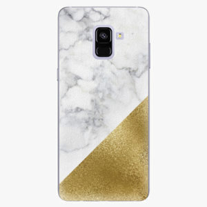 Plastový kryt iSaprio - Gold and WH Marble - Samsung Galaxy A8 Plus