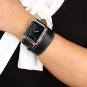 Kožený pásek / řemínek Double Circle pro Apple Watch 38mm černý