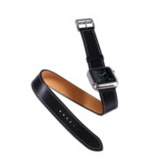 Kožený pásek / řemínek Double Circle pro Apple Watch 38mm černý