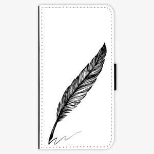 Flipové pouzdro iSaprio - Writing By Feather - black - Samsung Galaxy A8 Plus