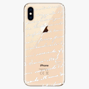 Plastový kryt iSaprio - Handwriting 01 - white - iPhone XS