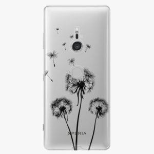 Plastový kryt iSaprio - Three Dandelions - black - Sony Xperia XZ3