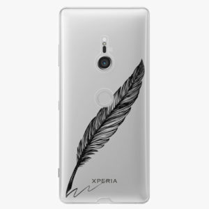 Plastový kryt iSaprio - Writing By Feather - black - Sony Xperia XZ3