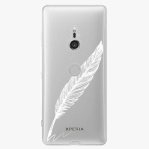 Plastový kryt iSaprio - Writing By Feather - white - Sony Xperia XZ3