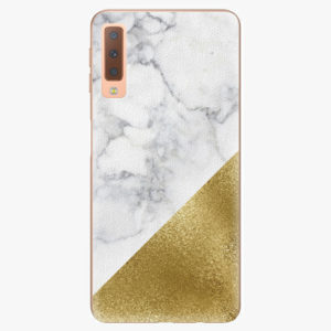 Plastový kryt iSaprio - Gold and WH Marble - Samsung Galaxy A7 (2018)