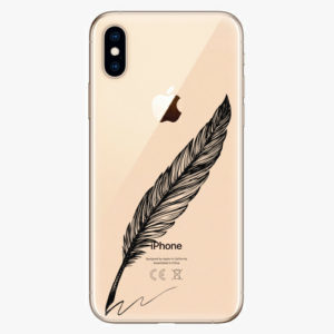 Silikonové pouzdro iSaprio - Writing By Feather - black - iPhone XS