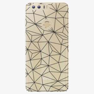 Silikonové pouzdro iSaprio - Abstract Triangles 03 – black - Huawei Honor 8