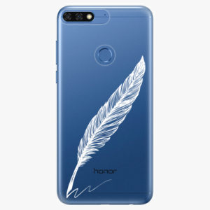 Silikonové pouzdro iSaprio - Writing By Feather - white - Huawei Honor 7C