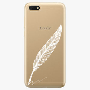 Silikonové pouzdro iSaprio - Writing By Feather - white - Huawei Honor 7S