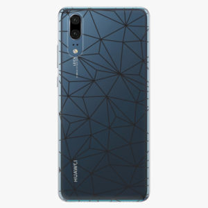 Silikonové pouzdro iSaprio - Abstract Triangles 03 - black - Huawei P20