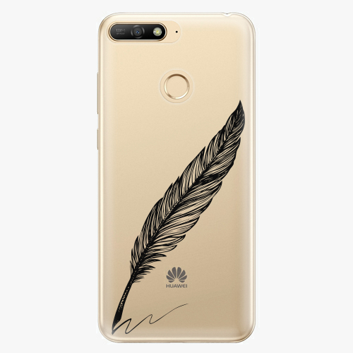Silikonové pouzdro iSaprio - Writing By Feather - black - Huawei Y6 Prime 2018 Silikonové pouzdro iSaprio - Writing By Feather - black - Huawei Y6 Prime 2018