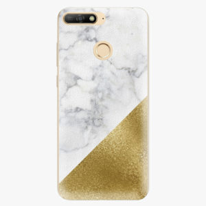 Silikonové pouzdro iSaprio - Gold and WH Marble - Huawei Y6 Prime 2018