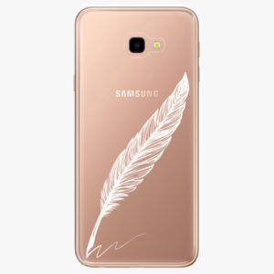 Silikonové pouzdro iSaprio - Writing By Feather - white - Samsung Galaxy J4+