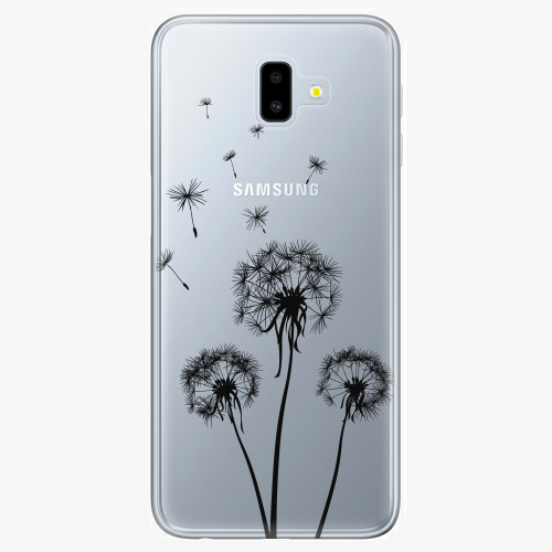 Silikonové pouzdro iSaprio - Three Dandelions - black - Samsung Galaxy J6+ Silikonové pouzdro iSaprio - Three Dandelions - black - Samsung Galaxy J6+