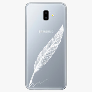 Silikonové pouzdro iSaprio - Writing By Feather - white - Samsung Galaxy J6+