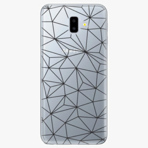 Silikonové pouzdro iSaprio - Abstract Triangles 03 - black - Samsung Galaxy J6+