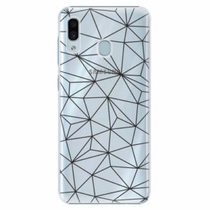 Plastový kryt iSaprio - Abstract Triangles 03 - black - Samsung Galaxy A30