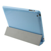 Kožený kryt / pouzdro Smart Cover pro iPad 2 / 3 / 4 modrý