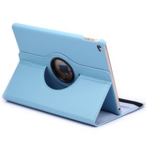 Kožený kryt / pouzdro Smart Cover Rotation Litchi pro iPad Air 2 světle modrý