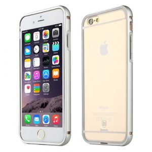 Plastový kryt a kovový rámeček Baseus Crystal Series pro iPhone 6 Plus / 6S Plus stříbrný