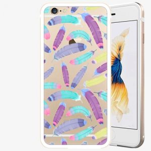 Plastový kryt iSaprio - Feather Pattern 01 - iPhone 6 Plus/6S Plus - Gold