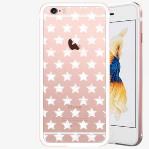 Plastový kryt iSaprio - Stars Pattern - white - iPhone 6 Plus/6S Plus - Rose Gold