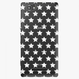 Plastový kryt iSaprio - Stars Pattern - white - Sony Xperia M