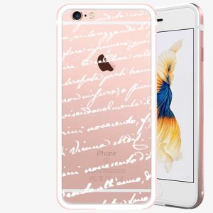 Plastový kryt iSaprio - Handwiting 01 - white - iPhone 6 Plus/6S Plus - Rose Gold
