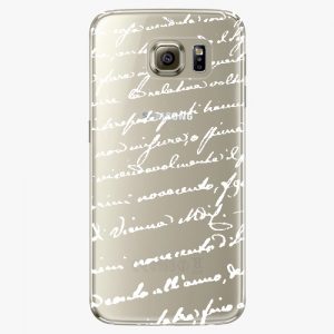 Plastový kryt iSaprio - Handwiting 01 - white - Samsung Galaxy S6 Edge