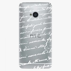 Plastový kryt iSaprio - Handwiting 01 - white - HTC One M7