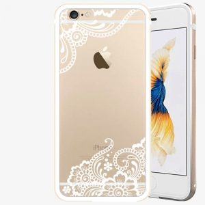 Plastový kryt iSaprio - White Lace 02 - iPhone 6/6S - Gold