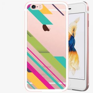 Plastový kryt iSaprio - Color Stripes 03 - iPhone 6 Plus/6S Plus - Rose Gold