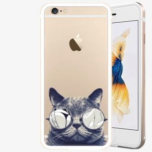 Plastový kryt iSaprio - Crazy Cat 01 - iPhone 6/6S - Gold