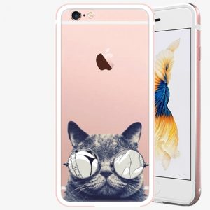 Plastový kryt iSaprio - Crazy Cat 01 - iPhone 6 Plus/6S Plus - Rose Gold