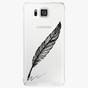Plastový kryt iSaprio - Writing By Feather - black - Samsung Galaxy Alpha
