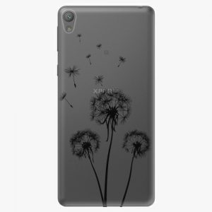 Plastový kryt iSaprio - Three Dandelions - black - Sony Xperia E5