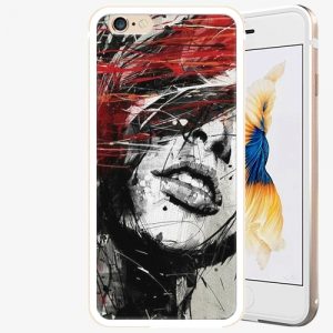 Plastový kryt iSaprio - Sketch Face - iPhone 6/6S - Gold