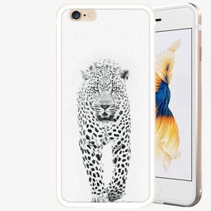 Plastový kryt iSaprio - White Jaguar - iPhone 6/6S - Gold
