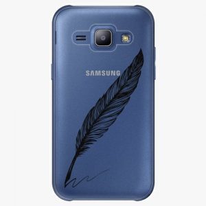 Plastový kryt iSaprio - Writing By Feather - black - Samsung Galaxy J1