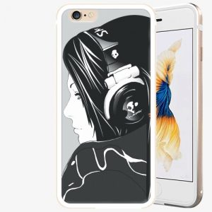 Plastový kryt iSaprio - Headphones - iPhone 6/6S - Gold