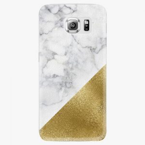 Plastový kryt iSaprio - Gold and WH Marble - Samsung Galaxy S6 Edge