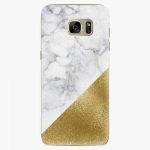 Plastový kryt iSaprio - Gold and WH Marble - Samsung Galaxy S7 Edge